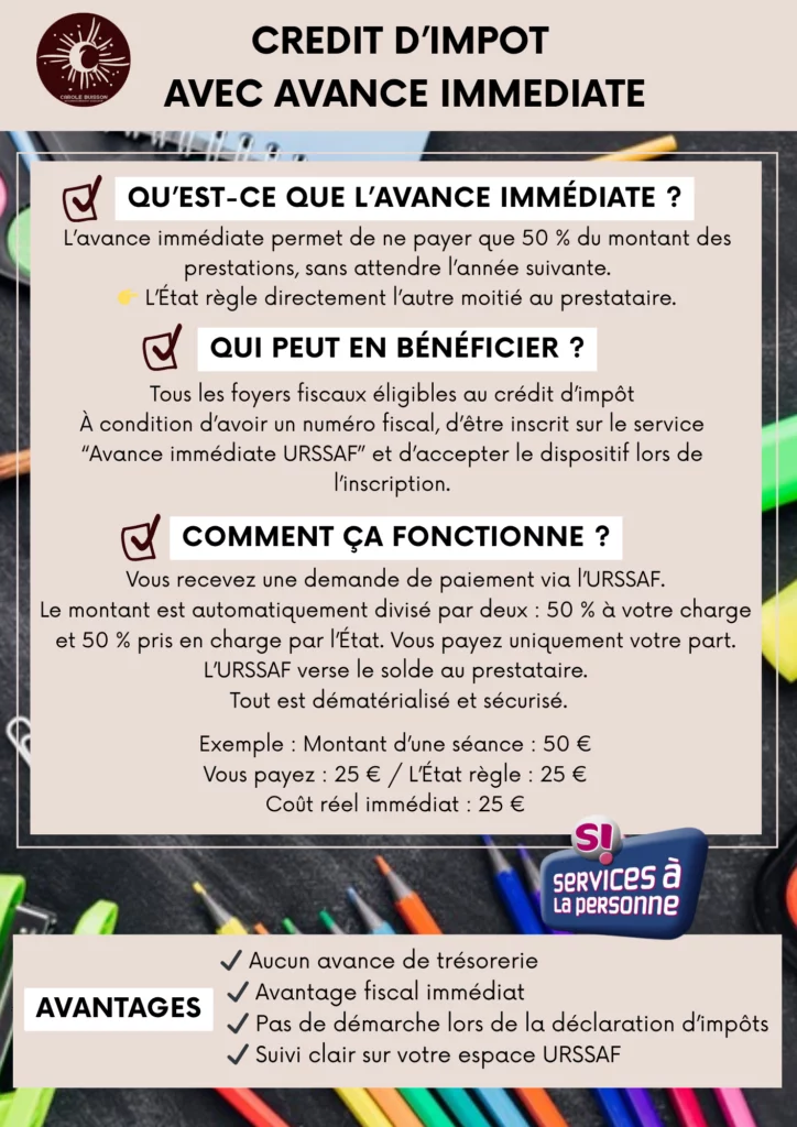Avance immédiate Crédit d'impôt- Services à la personne
